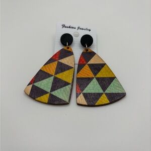✨5/$25✨ Geometric Multicolor Wooden Earrings